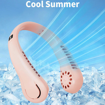 Portable Neck Fan-5-Speed 360 degrees Rotation, USB Rechargeable Bladeless for Outdoor Travel