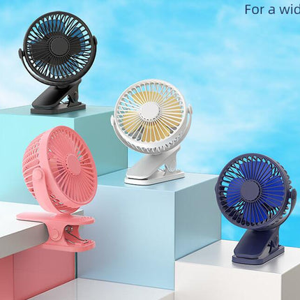 Portable Clip on Fan - Battery Operated Stroller Fan, Small Rechargeable Fan 3 Speeds