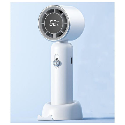 Portable Handheld Fan, High-Speed Turbo Personal Mini Fan, 3 Speeds Digital Display Fan with Base