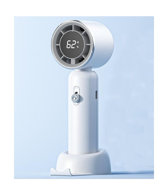 Portable Handheld Fan, High-Speed Turbo Personal Mini Fan, 3 Speeds Digital Display Fan with Base