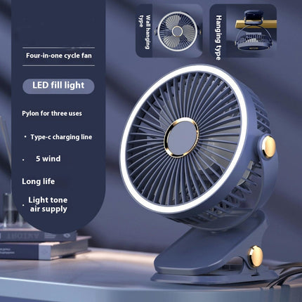 Portable Clip Fan ,3 Speeds USB Mini Table Fan ,360 degreesRotation Ultra Quiet Personal Desk Fan