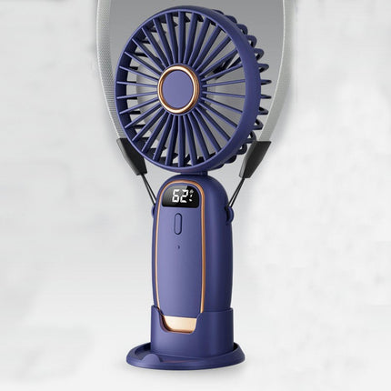 Portable Handheld Fan, Battery Operated Fan with Base, 5 Speeds Rechargeable Mini Fan for Outdoor Indoor