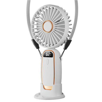 Portable Handheld Fan, Battery Operated Fan with Base, 5 Speeds Rechargeable Mini Fan for Outdoor Indoor