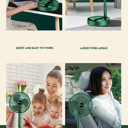 Portable Fan Rechargeable, Telescopic Folding Fan for Home Kitchen Outdoor Camping