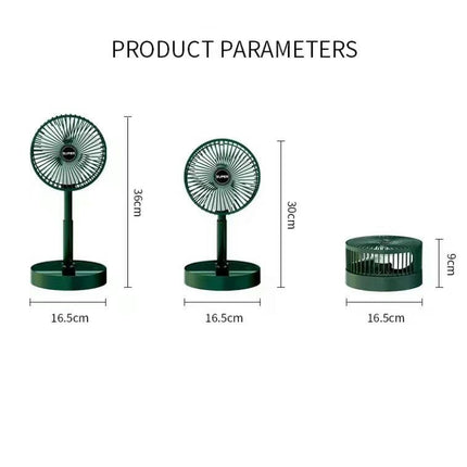 Portable Fan Rechargeable, Telescopic Folding Fan for Home Kitchen Outdoor Camping