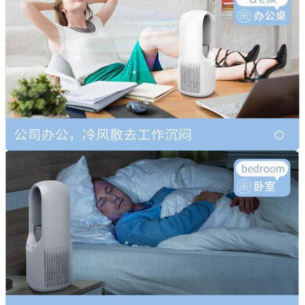 Desk Bladeless Fan with 6 Speeds, with Light Portable Quiet Fan for Bedroom Home Office Travel