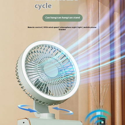 USB Desktop Fan - With Light and Remote Control Desk Fan Home Office Dormitory Fan