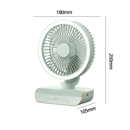 USB Desktop Fan - With Light and Remote Control Desk Fan Home Office Dormitory Fan