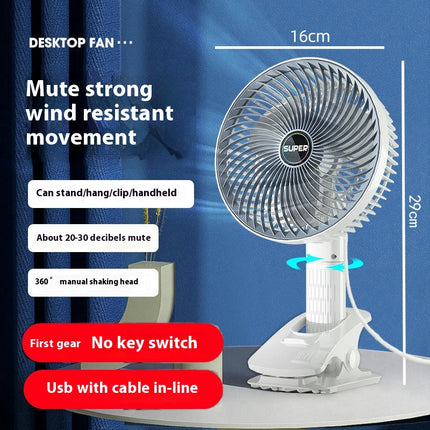 Clip Fan Handheld Desktop Mini Fan Outdoor Camping Office Portable Small Fan