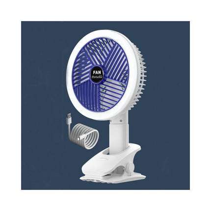 Clip on Fan ,4 Speed 360 degreesRotating Detachable Clamp, Battery Powered USB Charge Camping Fan