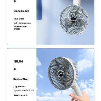 Clip on Fan ,4 Speed 360 degreesRotating Detachable Clamp, Battery Powered USB Charge Camping Fan