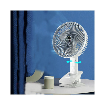 Clip on Fan ,4 Speed 360 degreesRotating Detachable Clamp, Battery Powered USB Charge Camping Fan