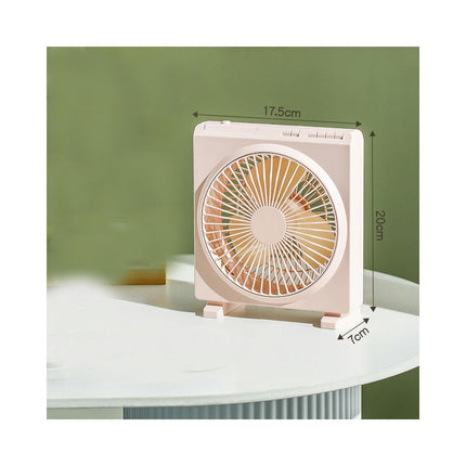 USB Rechargeable Fan 3 Speed  Desktop Small Fan Office Dormitory Bedside Square Desk