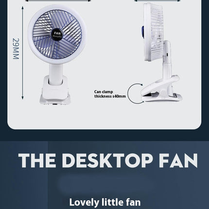 Clip-on Fan Student Dormitory Desk Lamp Small Fan Silent Desktop Electric Fan