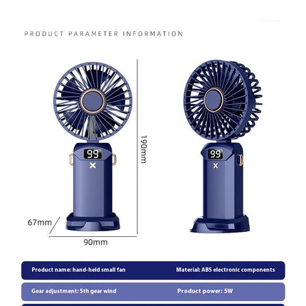 USB Handheld Fan 5 Speeds Mini Portable Fan Office Desktop Elementary School Student Cute Fan