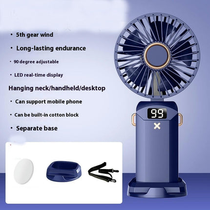 USB Handheld Fan 5 Speeds Mini Portable Fan Office Desktop Elementary School Student Cute Fan