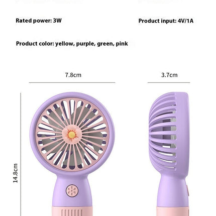 USB Handheld Fan 5 Speeds Mini Portable Fan Office Desktop Elementary School Student Cute Fan