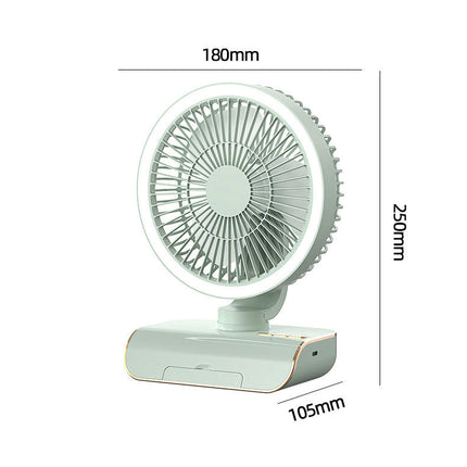 Home Remote Control Desk Fan USB Charging with Light Fan Silent 5-Speed Circulation Fan