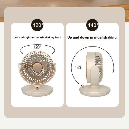 Circulation Desk Fan- USB Charging 3 Speed Oscillating Fan Suitable for Desktop Bedroom Office