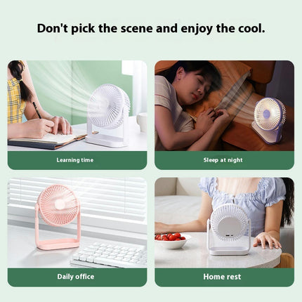 USB Desktop Fan Mini Portable Charging Small Fan Desktop Student Dormitory Quiet Clip Fan