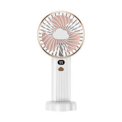 Double -Power USB Handheld Small Fan Outdoor Portable Mini Desktop Number Showing Fan