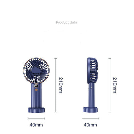 Double -Power USB Handheld Small Fan Outdoor Portable Mini Desktop Number Showing Fan