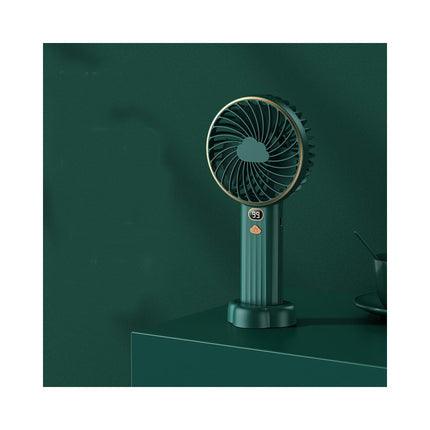 Double -Power USB Handheld Small Fan Outdoor Portable Mini Desktop Number Showing Fan