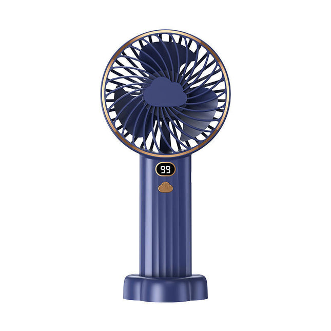 Double -Power USB Handheld Small Fan Outdoor Portable Mini Desktop Number Showing Fan