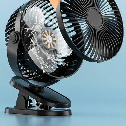 Portable Clip On Fan, Small USB Fan Battery Operated, 4 Speed Wind Desk Fan for Stroller