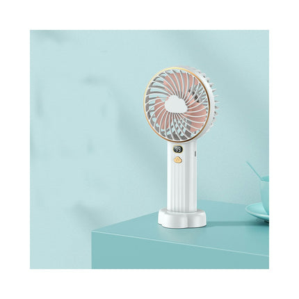 Portable Handheld Fan, Battery Operated Fan with Base, Digital Display 5 Speeds,  for Outdoor Indoor