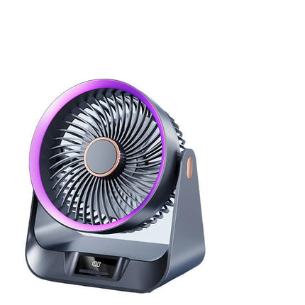 Desktop Fan - USB Rechargeable 5 Speed Adjustable Tilt Household Desktop Fan, Bedroom Silent Fan