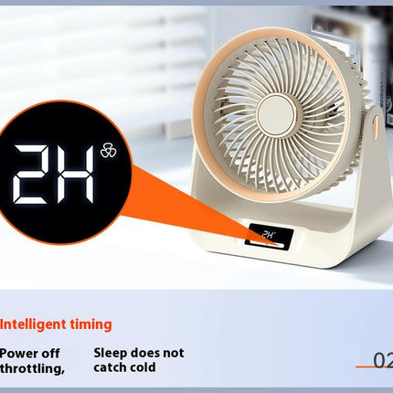 Desktop Fan - USB Rechargeable 5 Speed Adjustable Tilt Household Desktop Fan, Bedroom Silent Fan