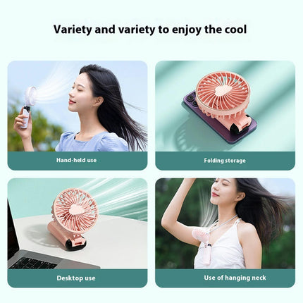 USB Handheld Fan Mini Portable Folding Fan Digital Display Office Outdoor Small Fan 1 Unit