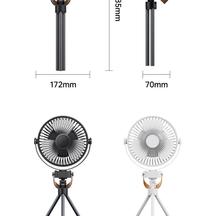 Rechargeable Portable Fan,Outdoor Small Quiet Camping Fan,  with Tripod for Office Bedroom Tent