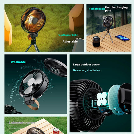 Rechargeable Portable Fan,Outdoor Small Quiet Camping Fan,  with Tripod for Office Bedroom Tent