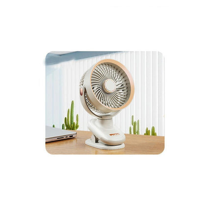 Oscillating Circulation Clip Fan USB Charging Small Fan-Suitable for Office Dormitory with Light