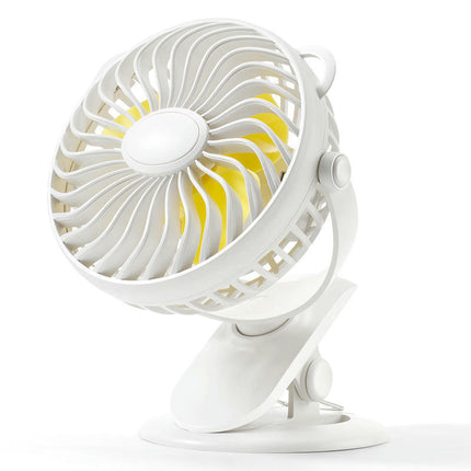 Battery Operated Stroller Fan, Rechargeable USB Powered Mini Clip on Desk Fan