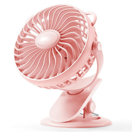 Battery Operated Stroller Fan, Rechargeable USB Powered Mini Clip on Desk Fan