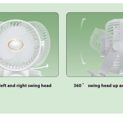 Portable Clip On Fan, Small USB Fan Battery Operated, 5 Speed Rechargeable 360 degrees Rotate Personal Cooling Desk Fan