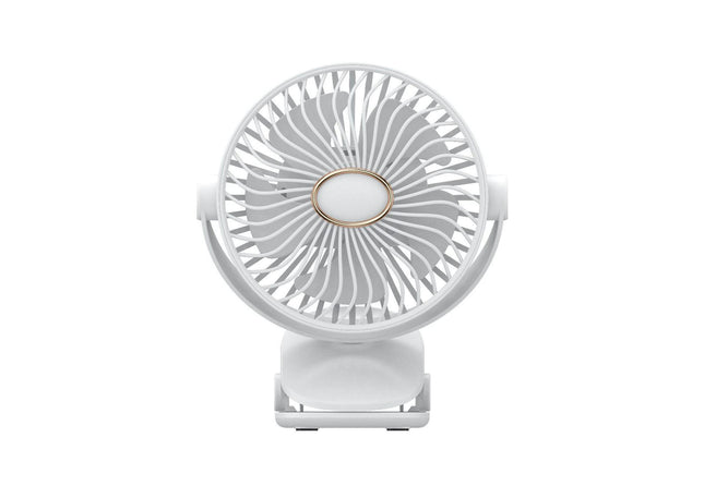 Portable Clip On Fan, Small USB Fan Battery Operated, 5 Speed Rechargeable 360 degrees Rotate Personal Cooling Desk Fan