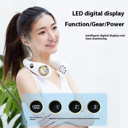 Portable Neck Fan, USB Charging Bladeless Fan, 3 Speeds Adjustment Hands Free Personal Fans