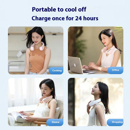 Neck Fan Rechargeable 5 Speeds, Portable Personal Fan, Hands Free Bladeless Fan for Travel Outdoor