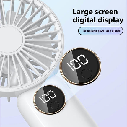 Portable Handheld Fan, Battery Operated Fan with Base,Digital Display 90 degrees Ajustable Mini Fan for Outdoor Indoor