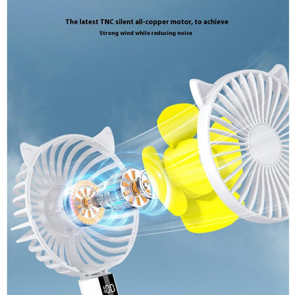 Portable Handheld Fan, Mini Fan with 5 Speed,Rechargeable Hand Small Fan for Travel Office Women Girls