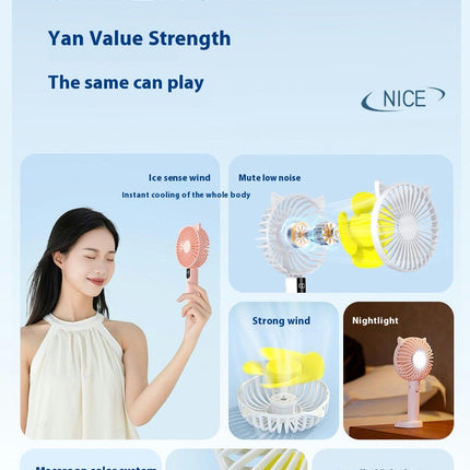 Portable Handheld Fan, Mini Fan with 5 Speed,Rechargeable Hand Small Fan for Travel Office Women Girls