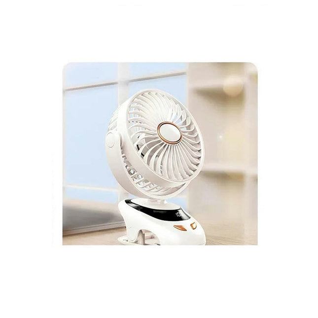 Portable Clip on Fan, 5 Speed Quiet Mini Personal Desk Fan, USB Rechargeable Fan for Cart Stroller Home Office