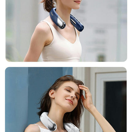 Portable Hanging Neck Fan,  2400mAh Battery Operated Bladeless Neck Fan for Office Sports Traveling