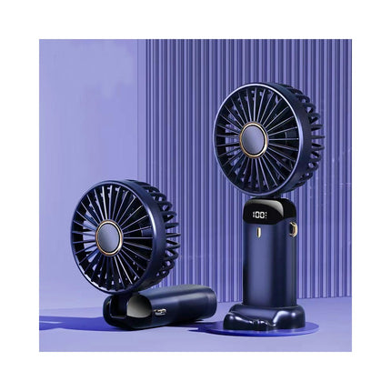 Portable Handheld Fan,4000mAh Personal Fan with LED Display 5 Speed Desk Fan Rechargeable Hand Held Fan