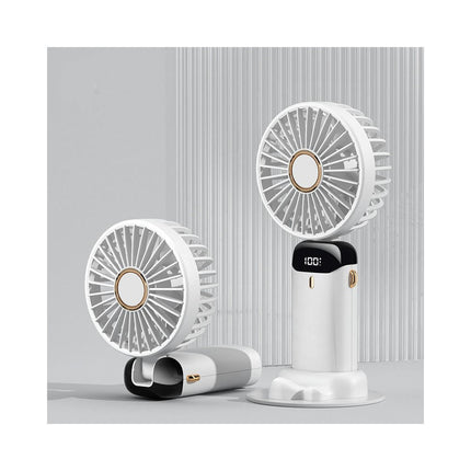 Portable Handheld Fan,4000mAh Personal Fan with LED Display 5 Speed Desk Fan Rechargeable Hand Held Fan