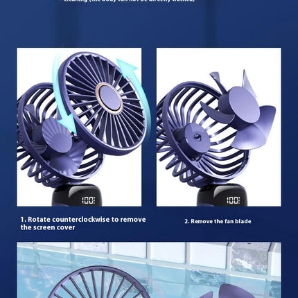 Portable Handheld Fan,4000mAh Personal Fan with LED Display 5 Speed Desk Fan Rechargeable Hand Held Fan